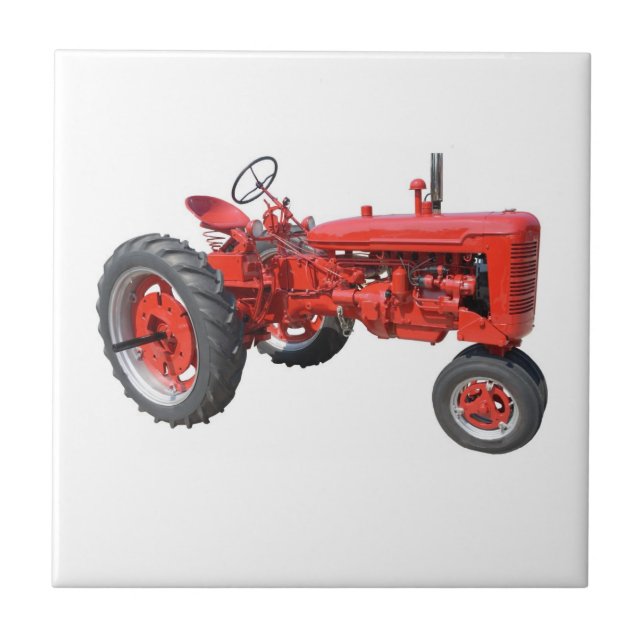 Love those Old Red Tractors Tile (Front)