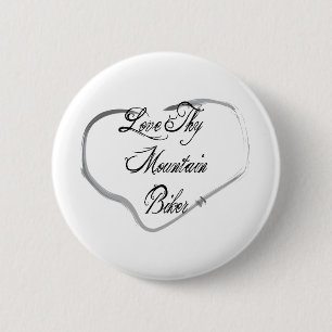 Love Thy Mountain Biker 6 Cm Round Badge