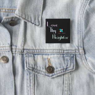 Love Thy Neighbour Get the Vax Bandaid Personalise 15 Cm Square Badge