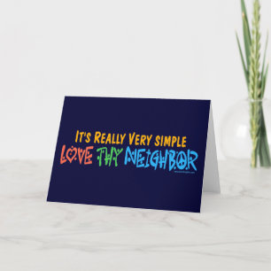 Love Thy Neighbour - Heart, Peace Sign Card