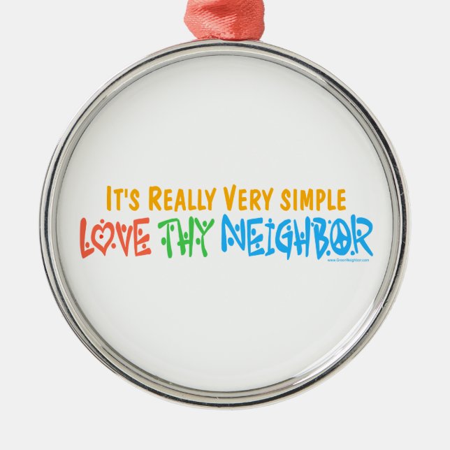Love Thy Neighbour Metal Tree Decoration (Front)