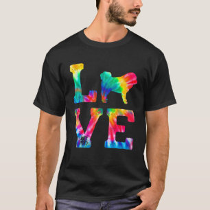 Love Tibetan Mastiff Tie Dye Dog Mum Dad T-Shirt