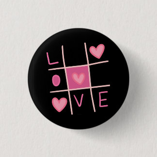 Love Tic Tac Toe Pin Button | Valentine's Day Gift