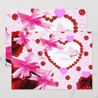 Love ties and hearts for lovers invitation