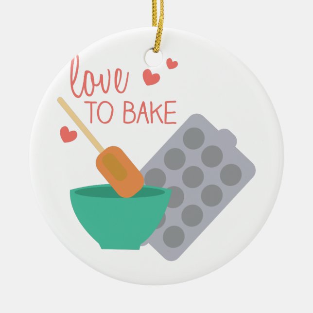 Love To Bake Ceramic Tree Decoration (Front)