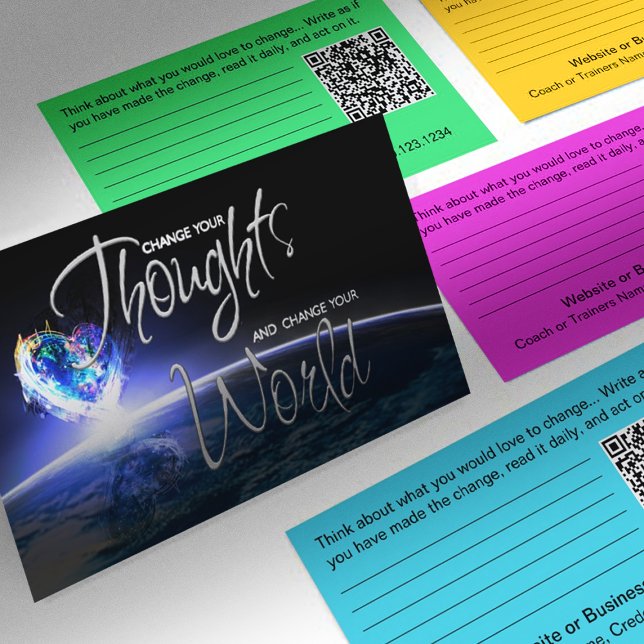 Love to Change the World Business Cards (Change Your Thoughts, Change Your World and choose your custom color.)