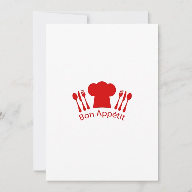 Love to Cook Chef Hat Bon Appetit Invitation (Front)