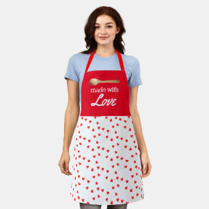 Love to Cook Red and White  Apron