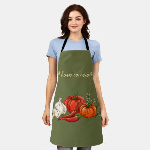 Love to Cook Vegetable Kitchen Apron
