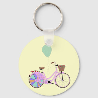 Love to Cycle on my Pink Bike by Andy Scullion Key Ring
