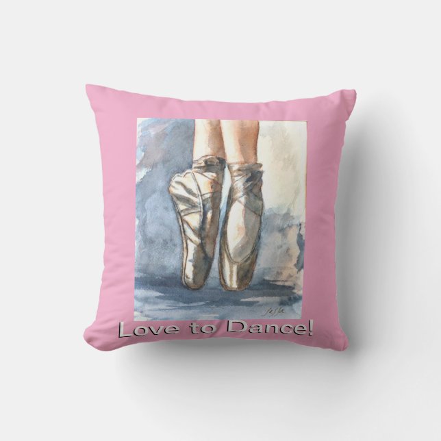Love to Dance Ballet Pillow (Front)