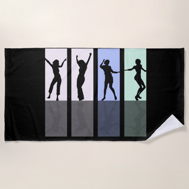 "LOVE TO DANCE" beach towel. Beach Towel (Front)