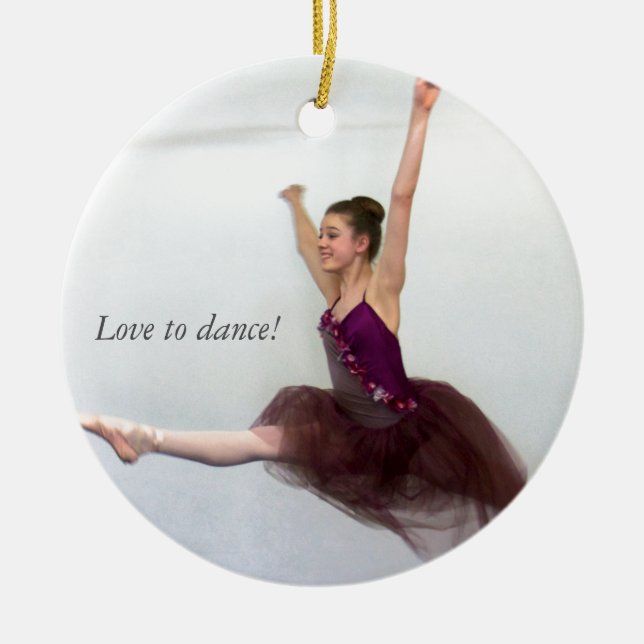 Love to dance! ceramic tree decoration (Front)