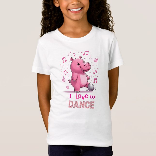 Love to Dance Musical Hippo  T-Shirt (Front)
