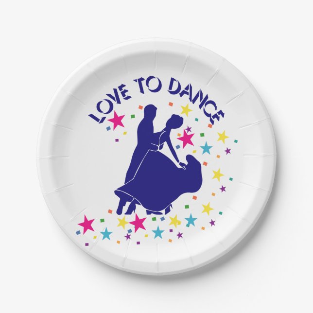 Love to dance paper plate (Front)