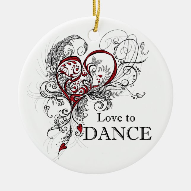 Love to Dance Round Ornament (Front)