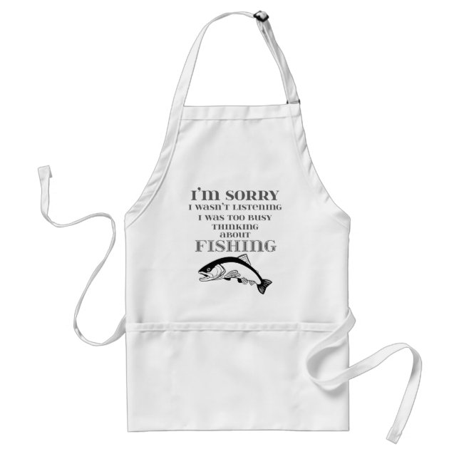 Love to Fish Fishermans Thinking About Fishing Standard Apron (Front)