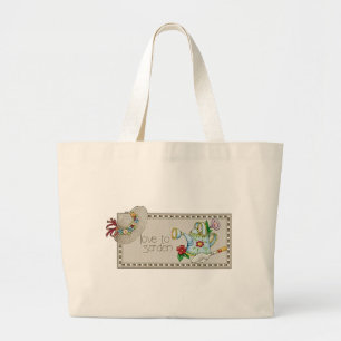 Love To Garden Totebag Large Tote Bag