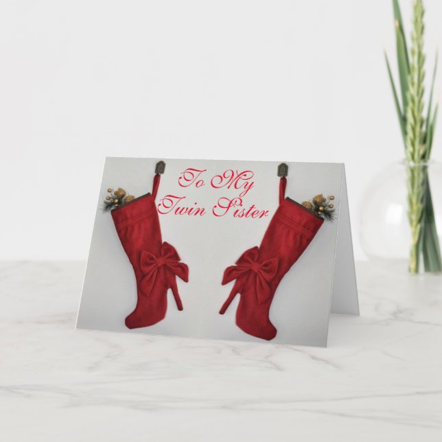 *LOVE* TO MY TWIN SISTER" AT CHRISTMAS HOLIDAY CARD (Front)