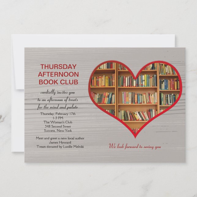 Love to Read Book Club Invitation (Front)