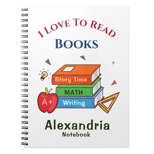 Love To Read Books Reader Reading Personalise (Front)