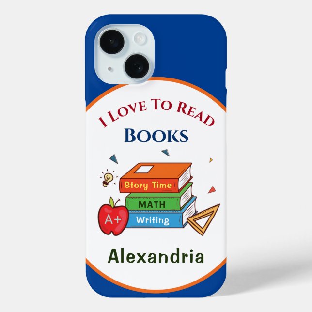 Love To Read Books Reader Reading Personalise Case-Mate iPhone Case (Back)