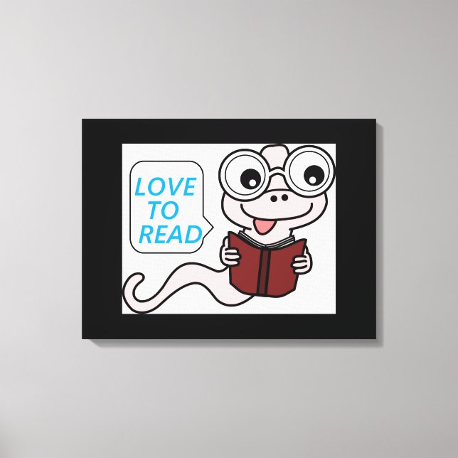 "LOVE TO READ" BOOKWORM CANVAS PRINT (Front)