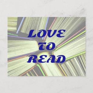 LOVE TO READ postcard