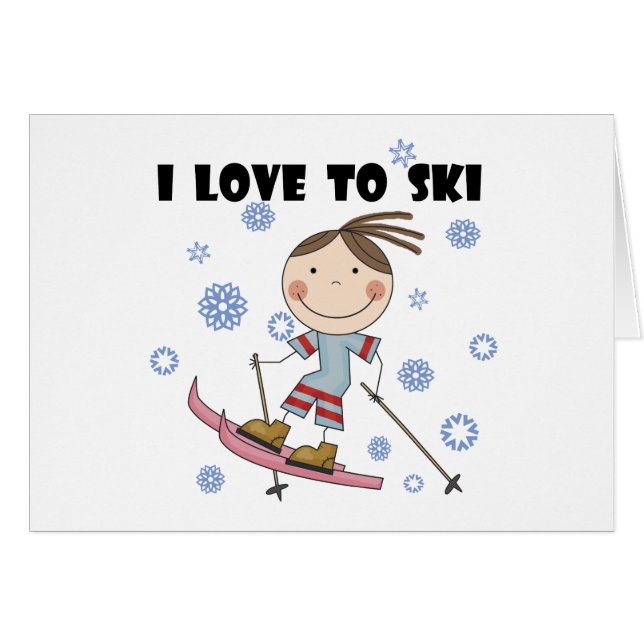 Love to Ski - Girl Tshirts and Gifts (Front Horizontal)