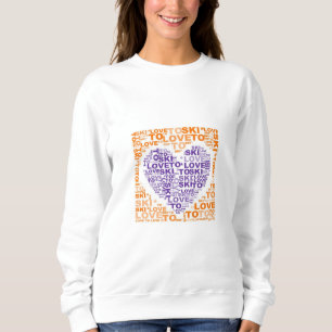 Love To Ski Orange Purple Sweatshirt