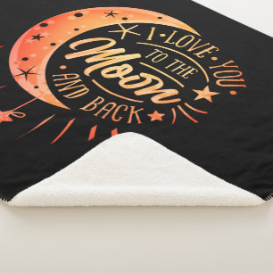 Love to the Moon and Back Romantic Gift for Couple Sherpa Blanket