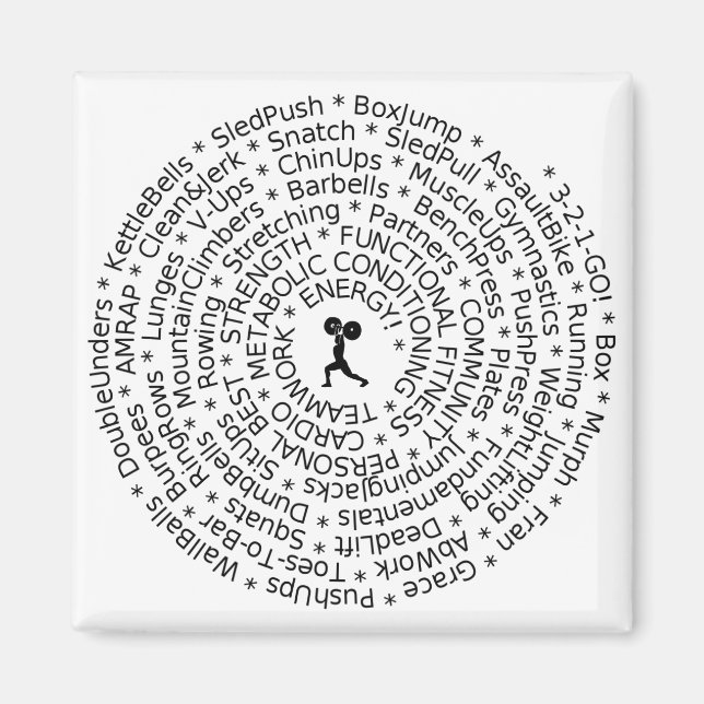 LOVE TO WORKOUT - Crossfit-Inspired Design Magnet (Front)