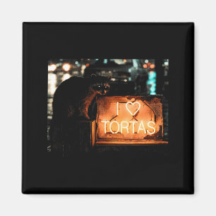Love tortas racoon mexican food  magnet