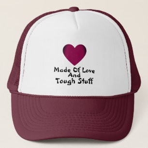 Love Tough Stuff Quote Red Love Heart Maroon Trucker Hat