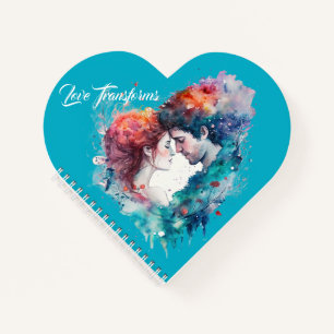 Love Transforms Heart Shaped Notebook