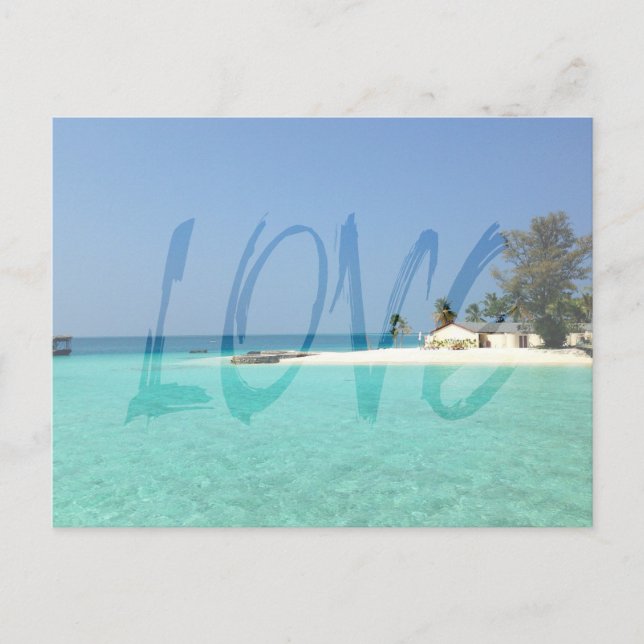 Love Transparent White Graffiti Postcard (Front)