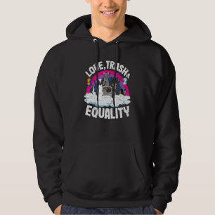 Love Trash & Equality Opossum Racoon Bisexual Fla Hoodie