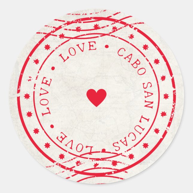 Love Travel Destination Wedding Classic Round Sticker (Front)