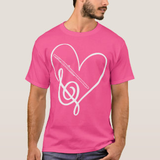 Love Treble Clef Flute T-Shirt