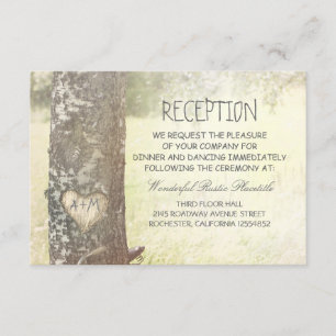 love tree countryside wedding Reception cards