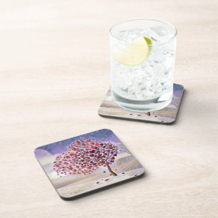 Love Tree Hard plastic coaster