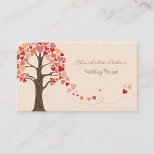 Love Tree Hearts Wedding Business Card