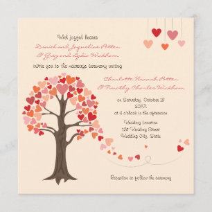 Love Tree Hearts Wedding Invitation