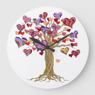 love tree large clock