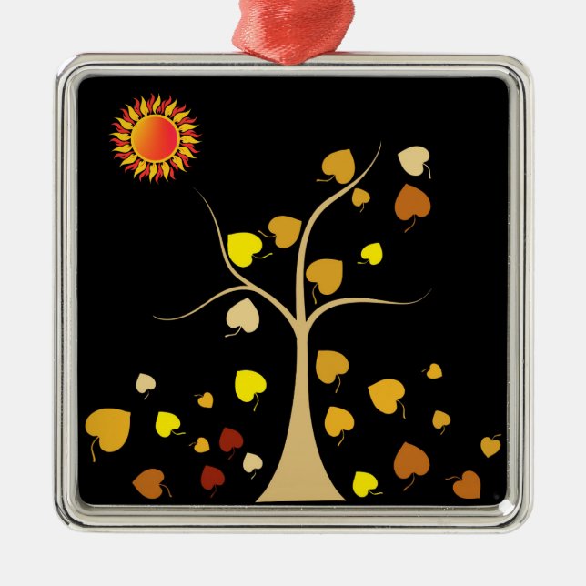 Love Tree Metal Ornament (Front)