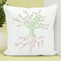 Love Tree of Life Art White Green Pink Hearts Cute