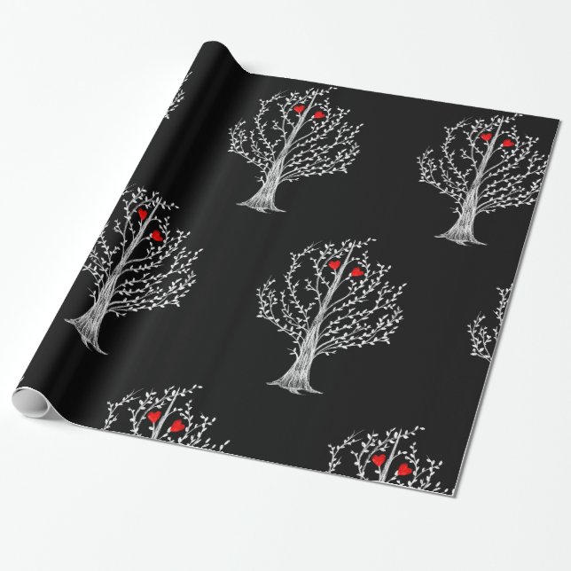 Love tree wrapping paper (Unrolled)
