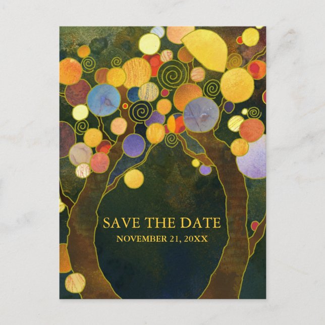 Love Trees Rustic Wedding Save the Date Announcement Postcard (Front)