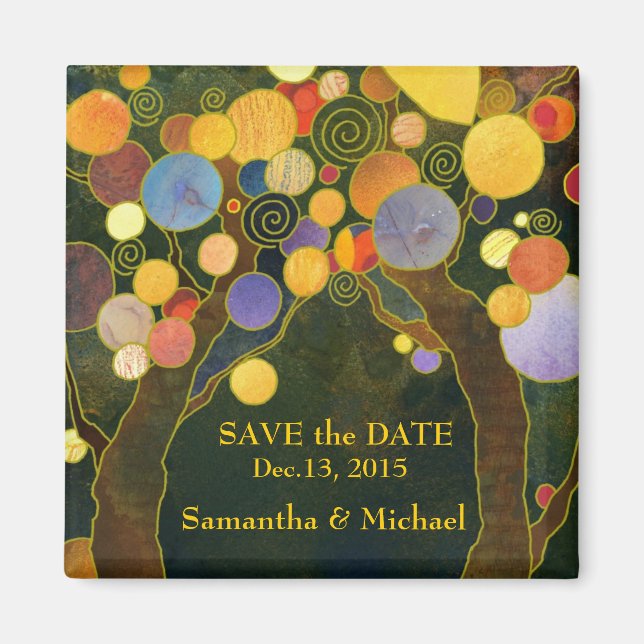 Love Trees Save the Date Wedding Magnet (Front)