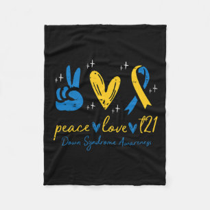 Love Trisomy 21 Down Syndrome Awareness Women Men Fleece Blanket